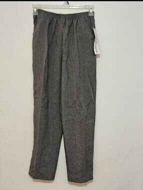 Monterey Canyon Women's Petite 8P Gray Heather Pull-On Pants Polyester Straight